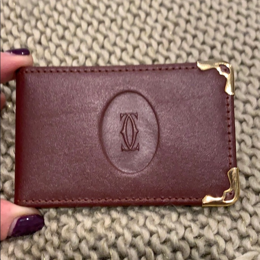 Vintage Cartier leather pocket mirror